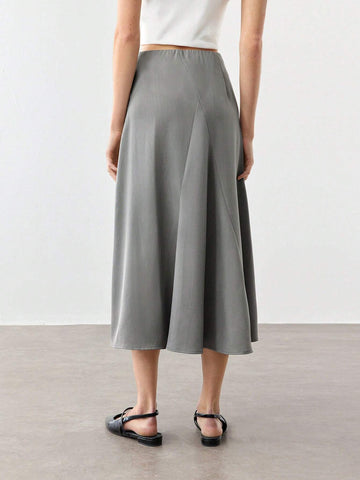 BIZwear Simple & Casual High Waist A-Line Skirt, Versatile