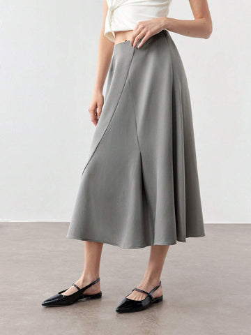 BIZwear Simple & Casual High Waist A-Line Skirt, Versatile