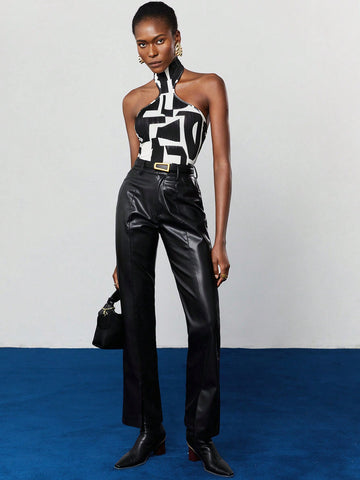 Women'S Hollow Out Printed Bodysuit