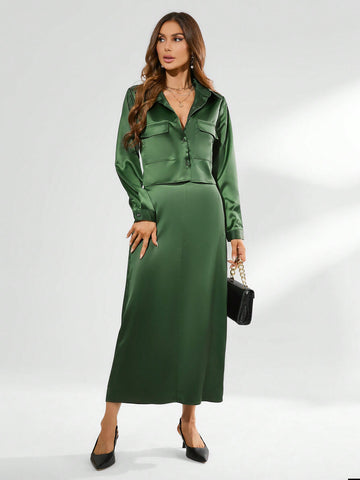 Women'S Solid Color Two-Piece Set