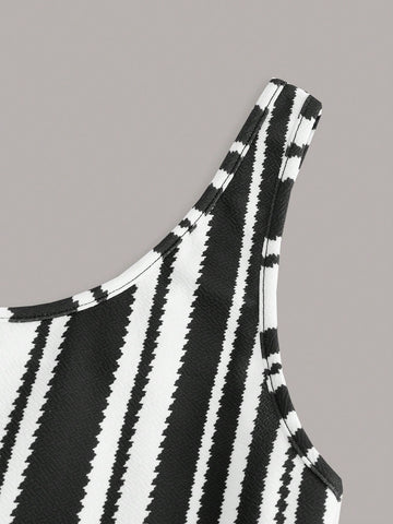 Women'S Vertical Striped Bodysuit