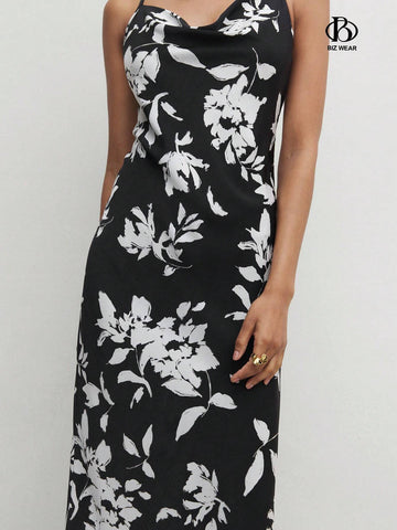 Women's Allover Print Summer Elegant Spaghetti Strap Sleeveless Dress