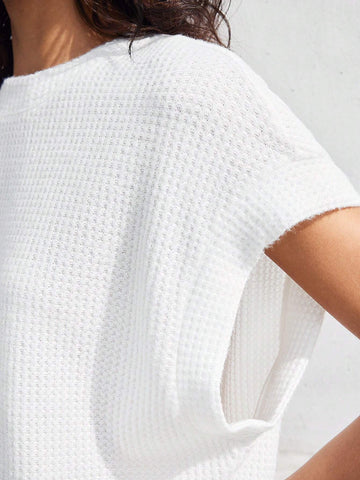 BIZwear Women's Batwing Sleeve Solid Color T-Shirt