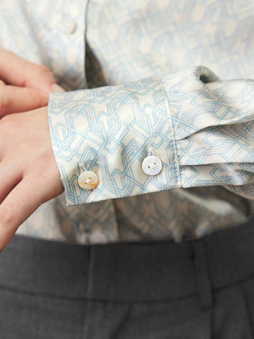 BIZwear Women's Button-Down Long Sleeve Fashionable, Mature Elegant Blouse