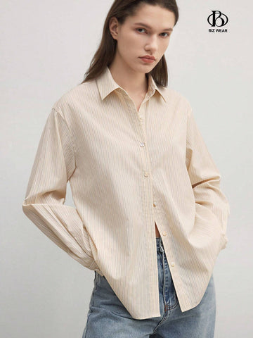 BIZwear Women's Casual Casual Striped Long Sleeve Shirt
