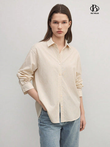 BIZwear Women's Casual Casual Striped Long Sleeve Shirt