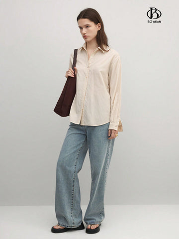 BIZwear Women's Casual Casual Striped Long Sleeve Shirt