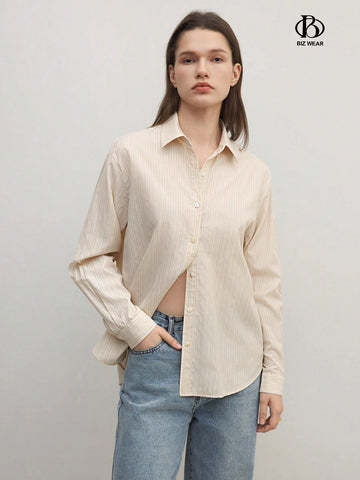 BIZwear Women's Casual Casual Striped Long Sleeve Shirt