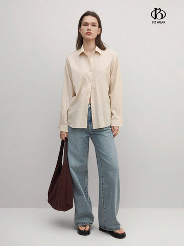 BIZwear Women's Casual Casual Striped Long Sleeve Shirt