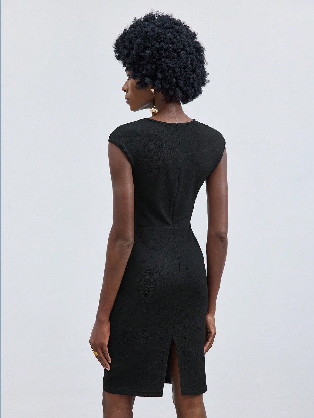 Women's Colorblock Slim Fit V-Neck Dress