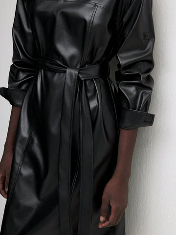 Women's Elegant Commuter Leather Bud Dress