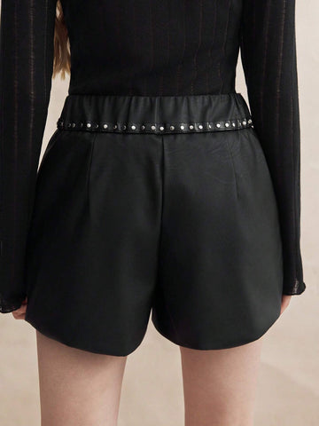 BIZwear Women's Leather Shorts For Commuting & Holiday Wear