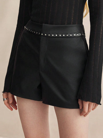BIZwear Women's Leather Shorts For Commuting & Holiday Wear