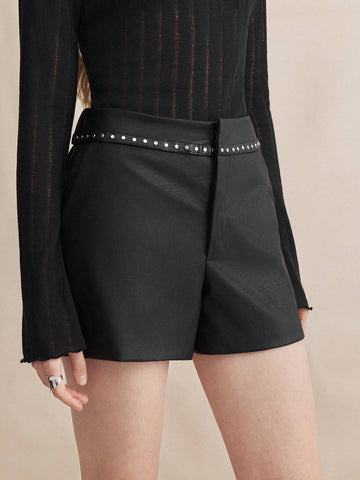 BIZwear Women's Leather Shorts For Commuting & Holiday Wear
