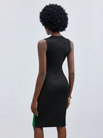 Women's Patchwork Sleeveless Dress