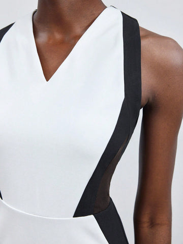 Women's Patchwork Sleeveless Dress