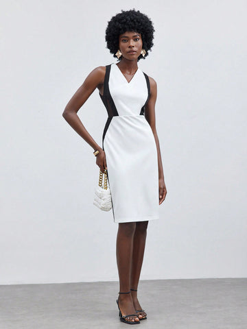 Women's Patchwork Sleeveless Dress