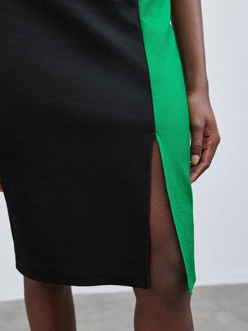 Women's Patchwork Sleeveless Dress
