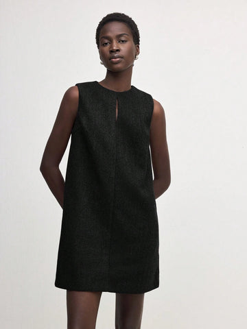 Women's Round Neck Sleeveless Solid Color Simple Casual Comfortable Everyday Mini Dress