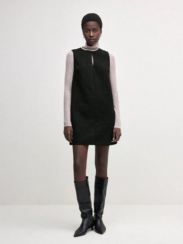 Women's Round Neck Sleeveless Solid Color Simple Casual Comfortable Everyday Mini Dress