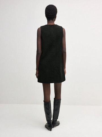 Women's Round Neck Sleeveless Solid Color Simple Casual Comfortable Everyday Mini Dress