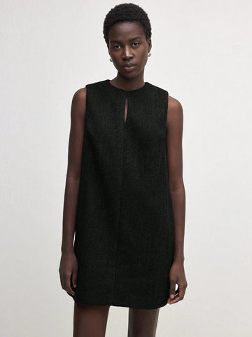 Women's Round Neck Sleeveless Solid Color Simple Casual Comfortable Everyday Mini Dress