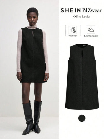 Women's Round Neck Sleeveless Solid Color Simple Casual Comfortable Everyday Mini Dress