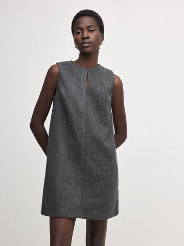 Women's Round Neck Sleeveless Solid Color Simple Casual Comfortable Everyday Mini Dress