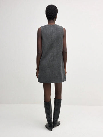 Women's Round Neck Sleeveless Solid Color Simple Casual Comfortable Everyday Mini Dress