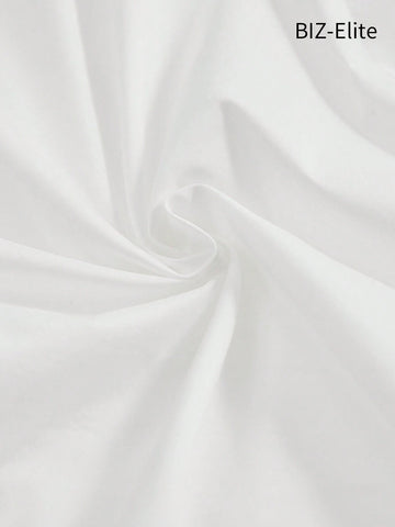 BIZwear Women's Solid Color Lantern Sleeve Lace-up Shirt