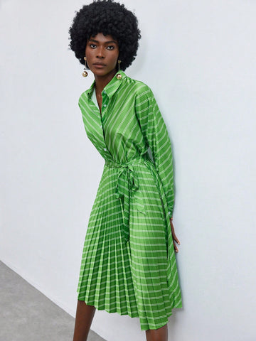Women's Striped Shirt Dress