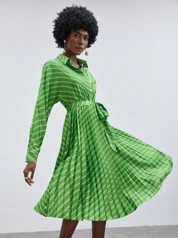 Women's Striped Shirt Dress