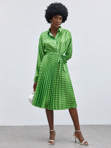 Women's Striped Shirt Dress
