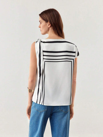 BIZwear Women's Summer Striped Batwing Sleeve Shirt With Chic Style