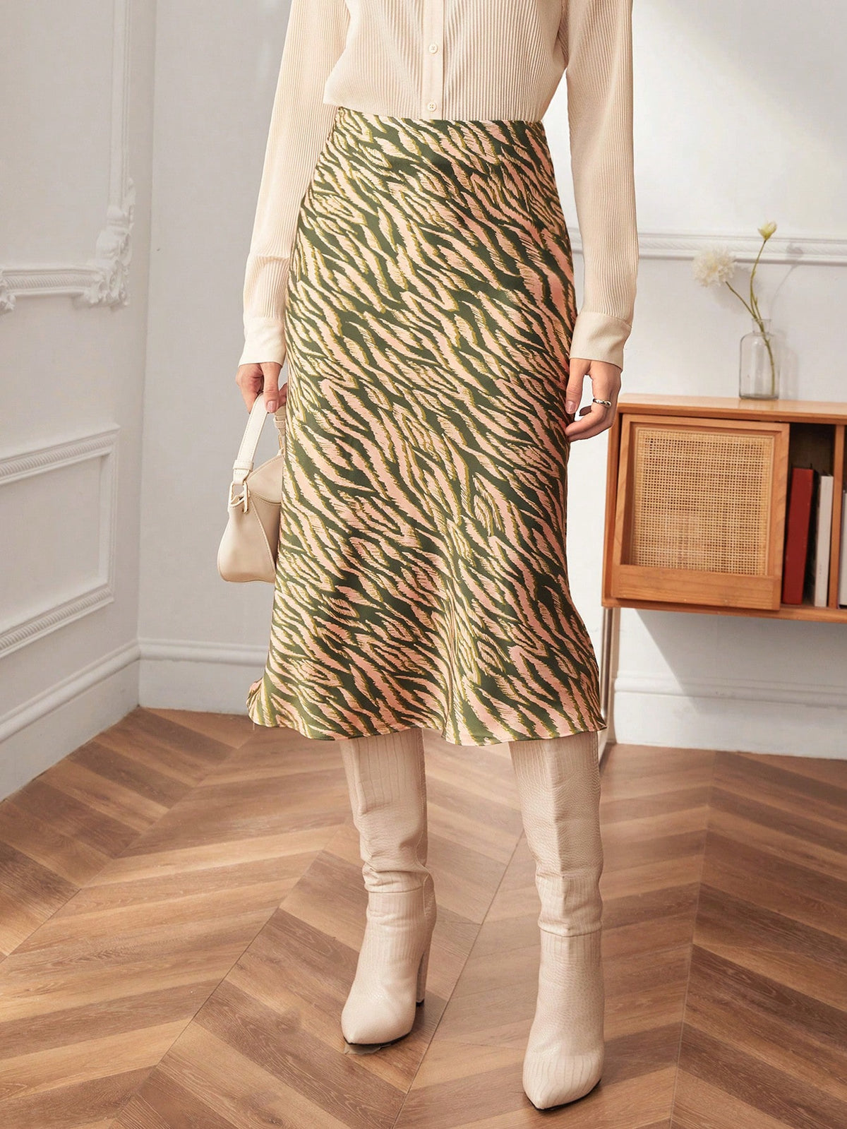 BIZwear Zebra Striped Print Skirt