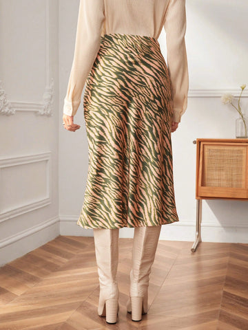 BIZwear Zebra Striped Print Skirt