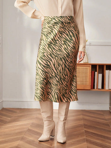 BIZwear Zebra Striped Print Skirt