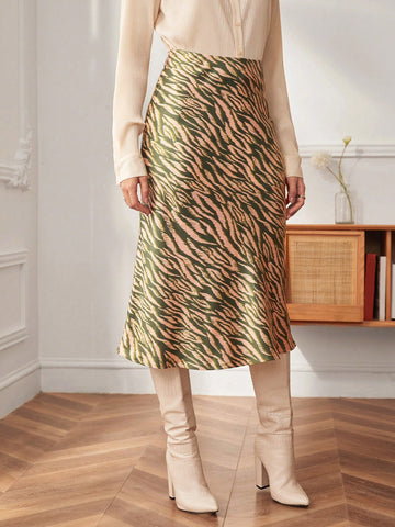 BIZwear Zebra Striped Print Skirt