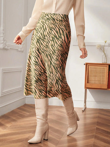 BIZwear Zebra Striped Print Skirt