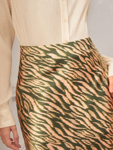 BIZwear Zebra Striped Print Skirt