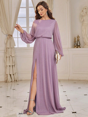 Adults' Bridesmaid Dress With Large Open Back, Chain Detailing And Volume Hem