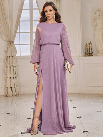 Adults' Bridesmaid Dress With Large Open Back, Chain Detailing And Volume Hem