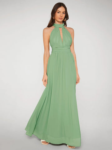 Backless Split Thigh Bridesmaid Dress