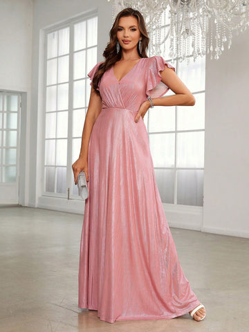 Bridesmaid Dress With Butterfly Sleeves