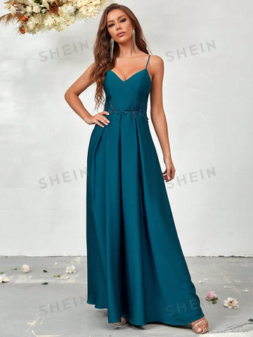 Contrast Sequin Cami Bridesmaid Dress