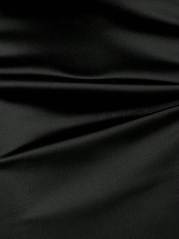 Draped Collar Split Back Satin Cami Bridesmaid Dress