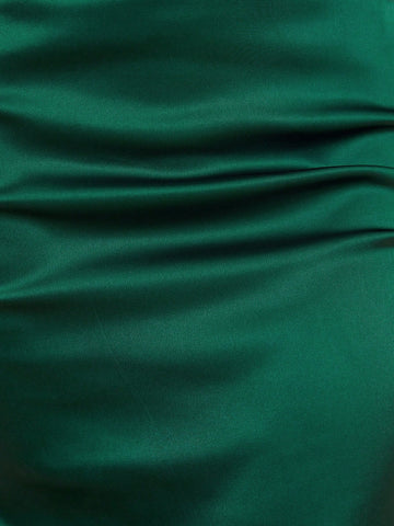 Draped Front Split Back Cami Bridesmaid Dress