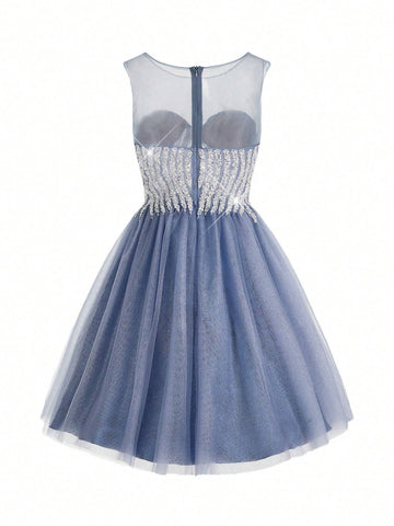 Elegant And Cute Light Luxury Women Fashionable Tube Top Style Dress  Suitable For Music Festivals, Graduation Season, Back-To-School Season, Dances, Afternoon Tea, Dating, Parties, Cocktail Parties And Other Formal Occasions