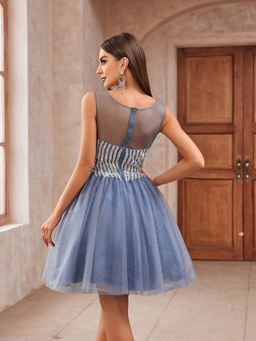 Elegant And Cute Light Luxury Women Fashionable Tube Top Style Dress  Suitable For Music Festivals, Graduation Season, Back-To-School Season, Dances, Afternoon Tea, Dating, Parties, Cocktail Parties And Other Formal Occasions