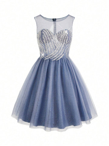 Elegant And Cute Light Luxury Women Fashionable Tube Top Style Dress  Suitable For Music Festivals, Graduation Season, Back-To-School Season, Dances, Afternoon Tea, Dating, Parties, Cocktail Parties And Other Formal Occasions